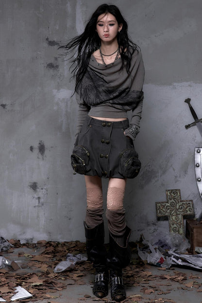 Court Street Leather Skirt