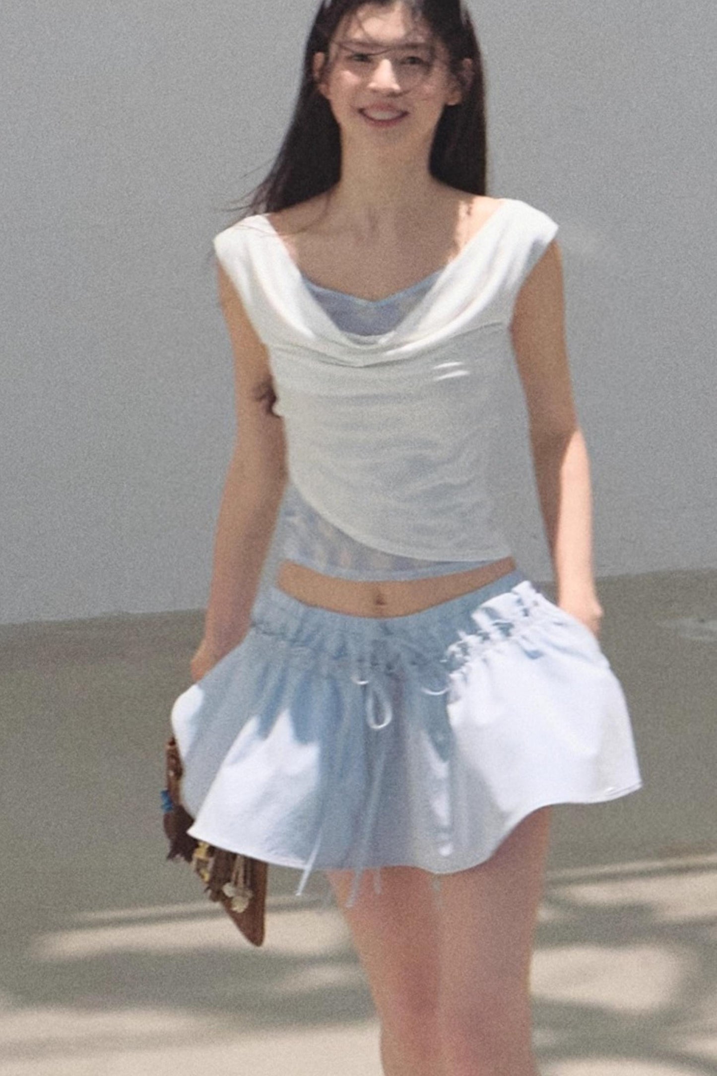 Embroidered Lyocell Puffy A-Line Skirt