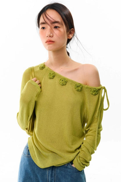 Flower Crochet Knit Top