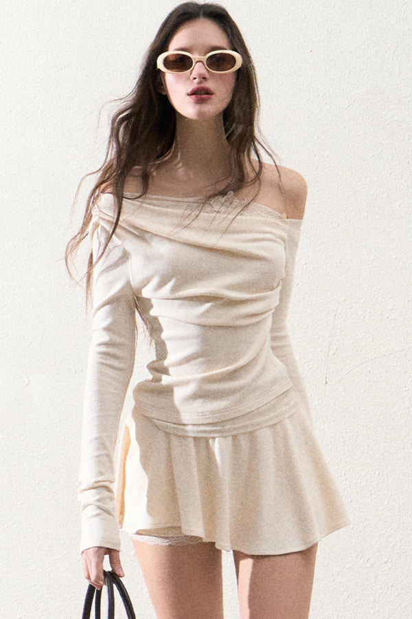 Elegant One-Shoulder Top & Skirt Set-Up