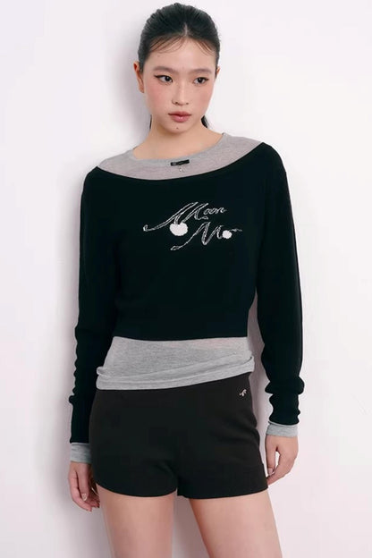 Cherry Jacquard Merino Wool Top