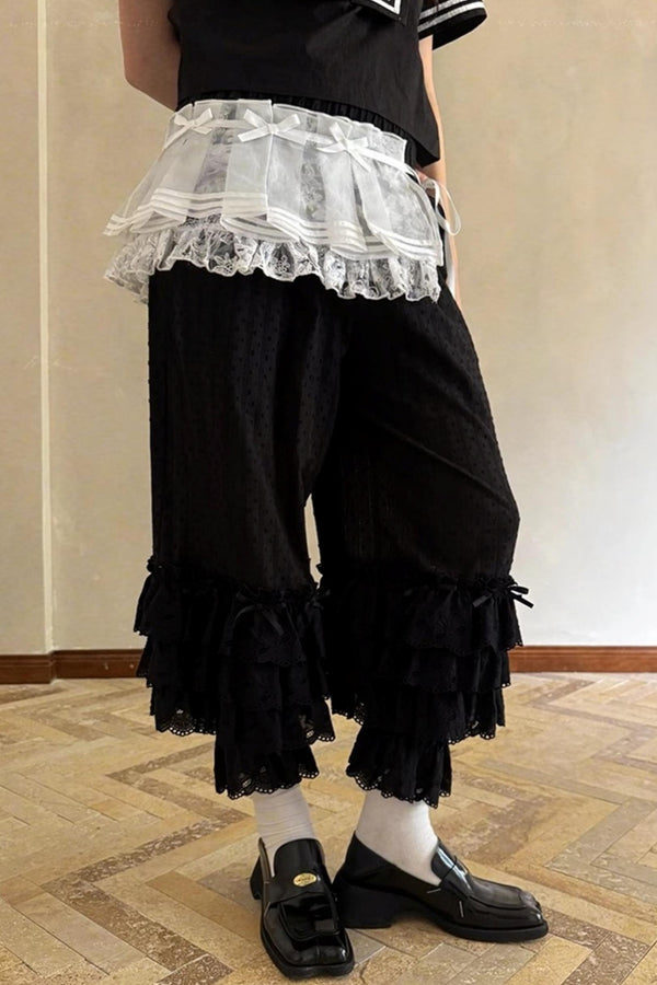 Lace Bow Bubble Pants