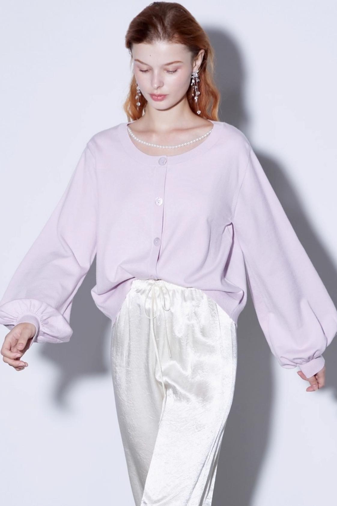 Custom Pearl Silk Cardigan