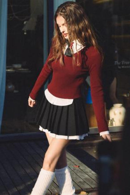 High-Waisted A-Line Pleated Skirt