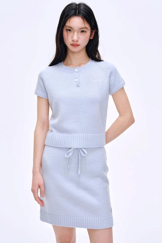 Heartbeat Dialogue Knit Skirt Set-Up