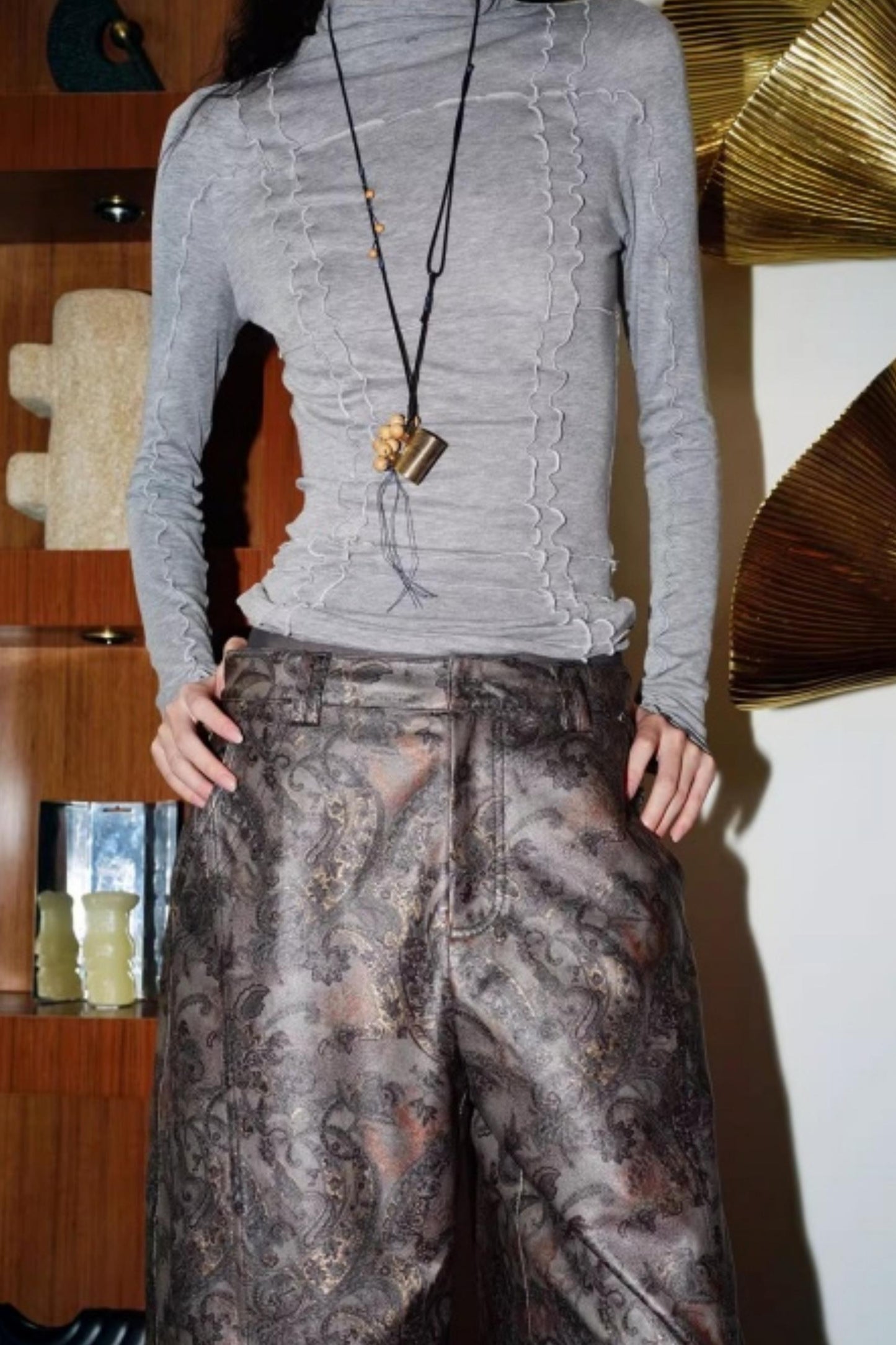 Split Knitted Base Layer Top