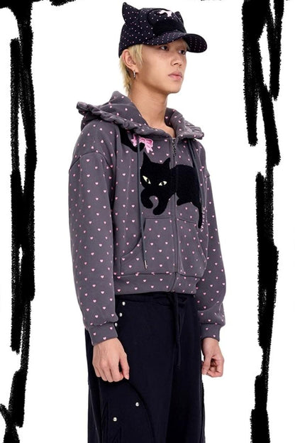 Love Polka Dot Cat Ear Jacket