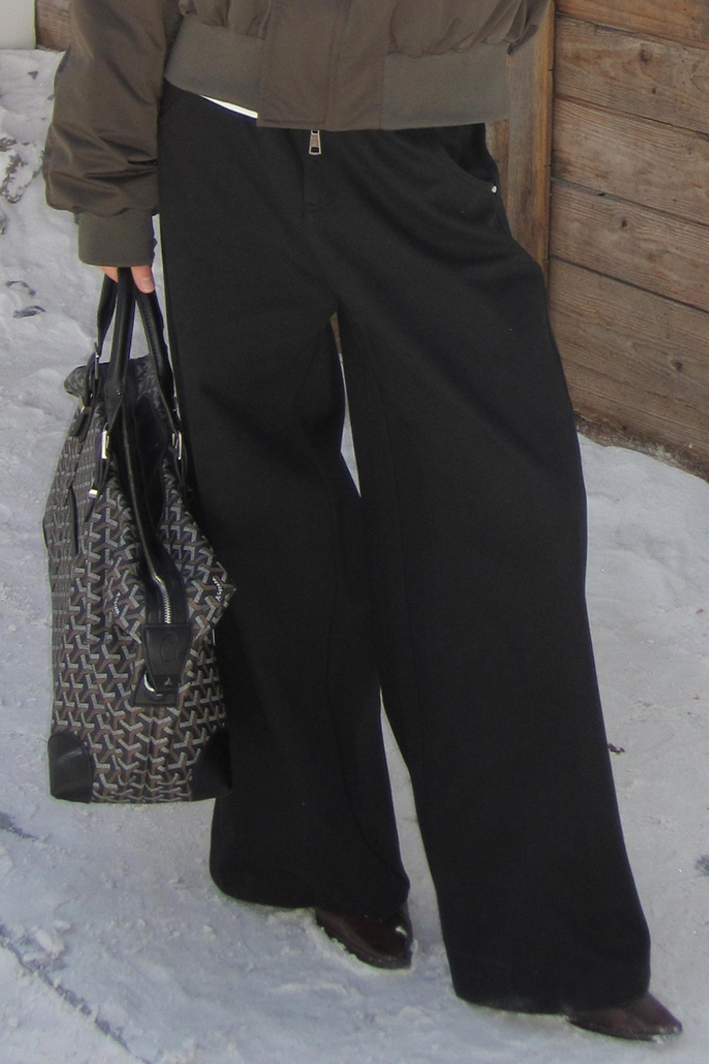 Sandstone Silhouette Velvet Denim Pants