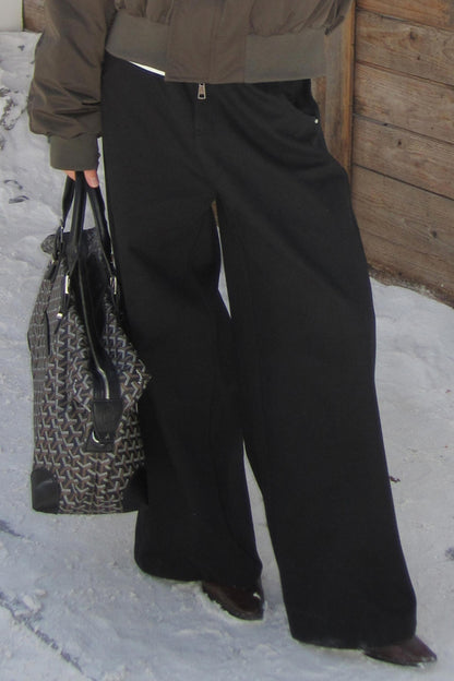 Sandstone Silhouette Velvet Denim Pants