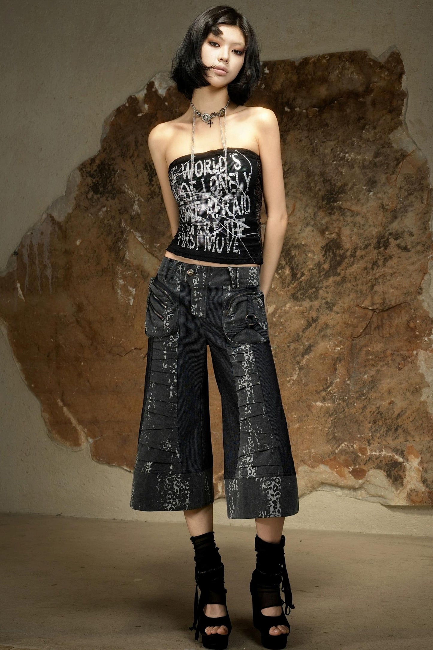 Punk Dark Flared Pants