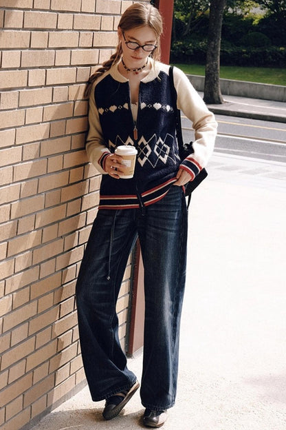 Dark Blue Vintage Whiskered Pants