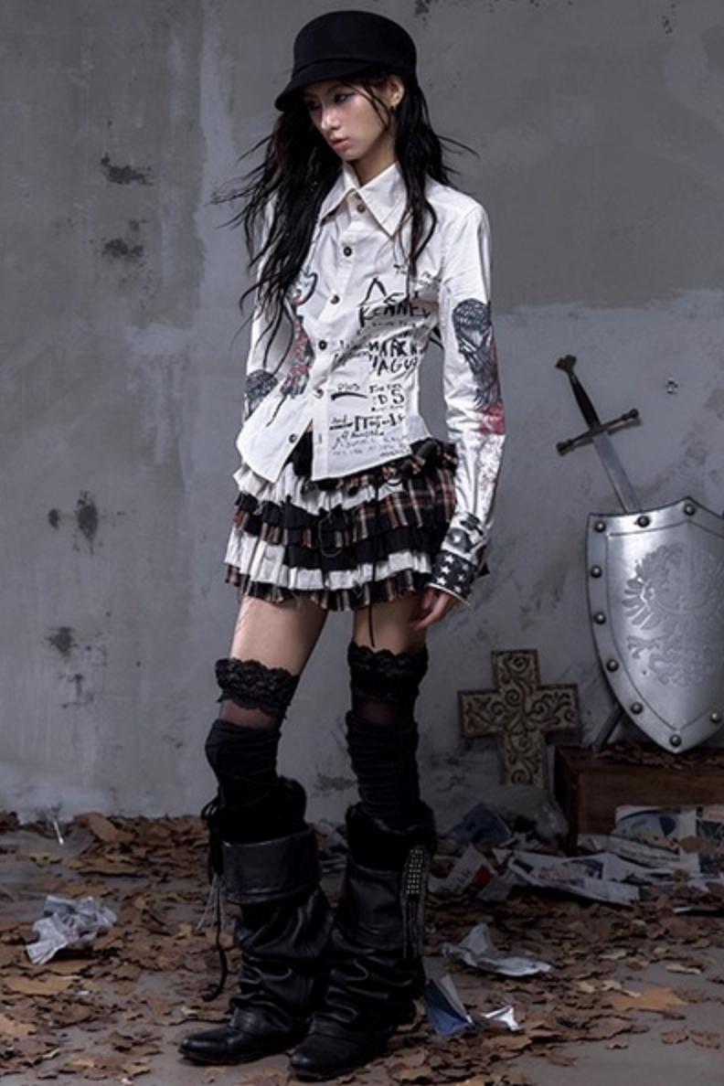 Vintage Rebel Plaid Skirt