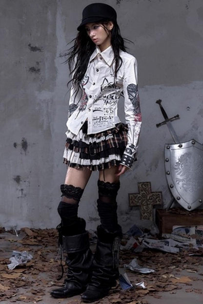 Vintage Rebel Plaid Skirt