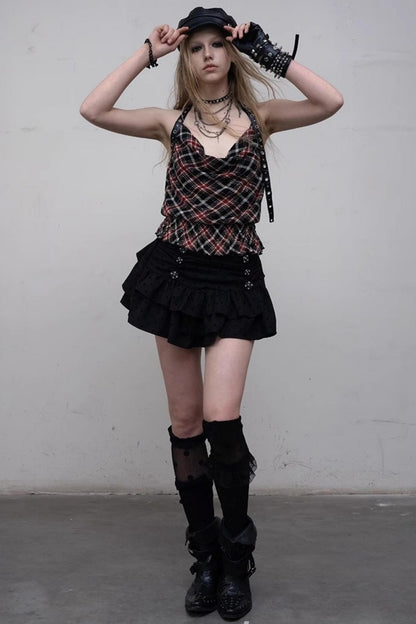 Punk Silhouette Strap Top