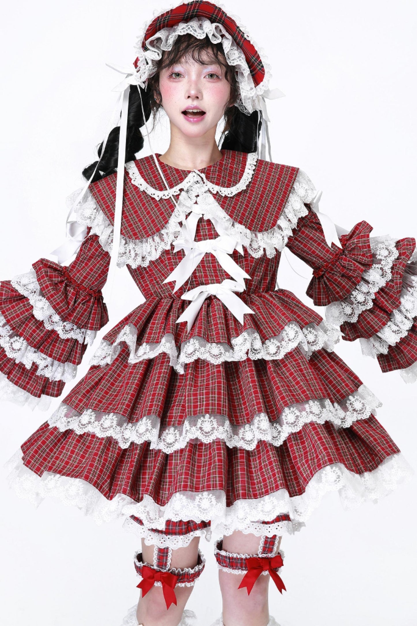 Lolita Style Red Check Dress