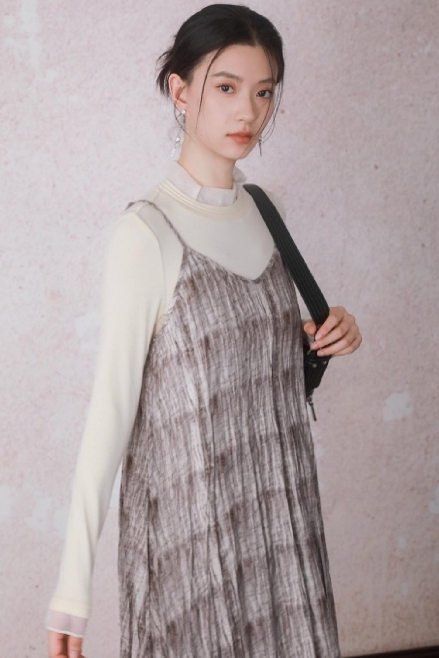 Chestnut Brown Patchwork Turtleneck Top