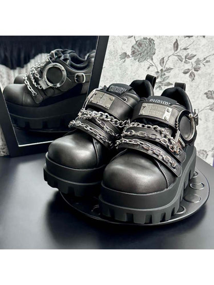 Y2K Handcuffs Velcro Platform Shoes