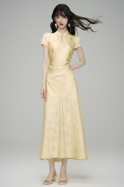 Chic Jacquard Summer Cheongsam Dress