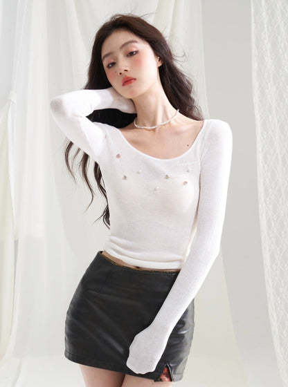 RunRunSweet wool knit slim long sleeve top