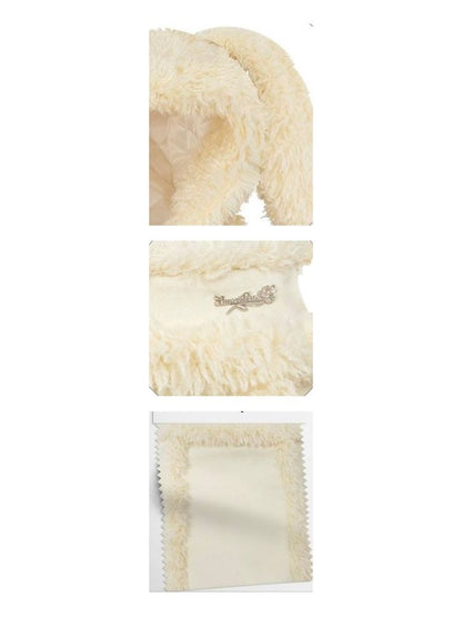 Cream-colored Warm Eco-Friendly Fur + Half Skirt