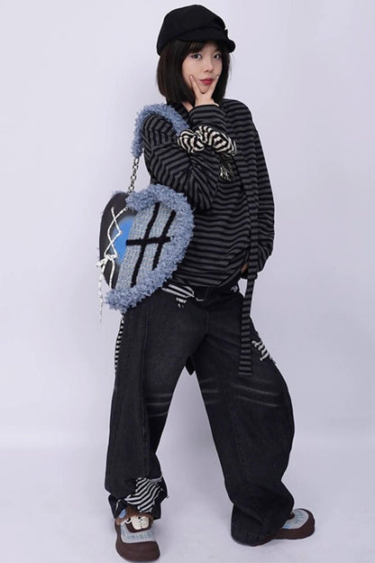 Graffiti Patchwork Heart Bag