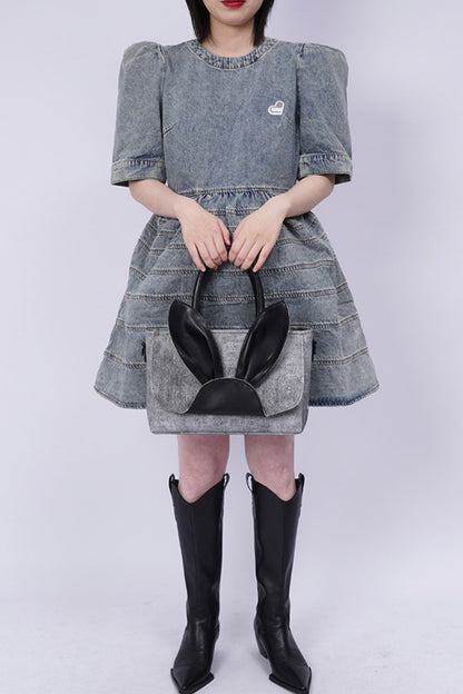 Denim Rabbit Tote Bag