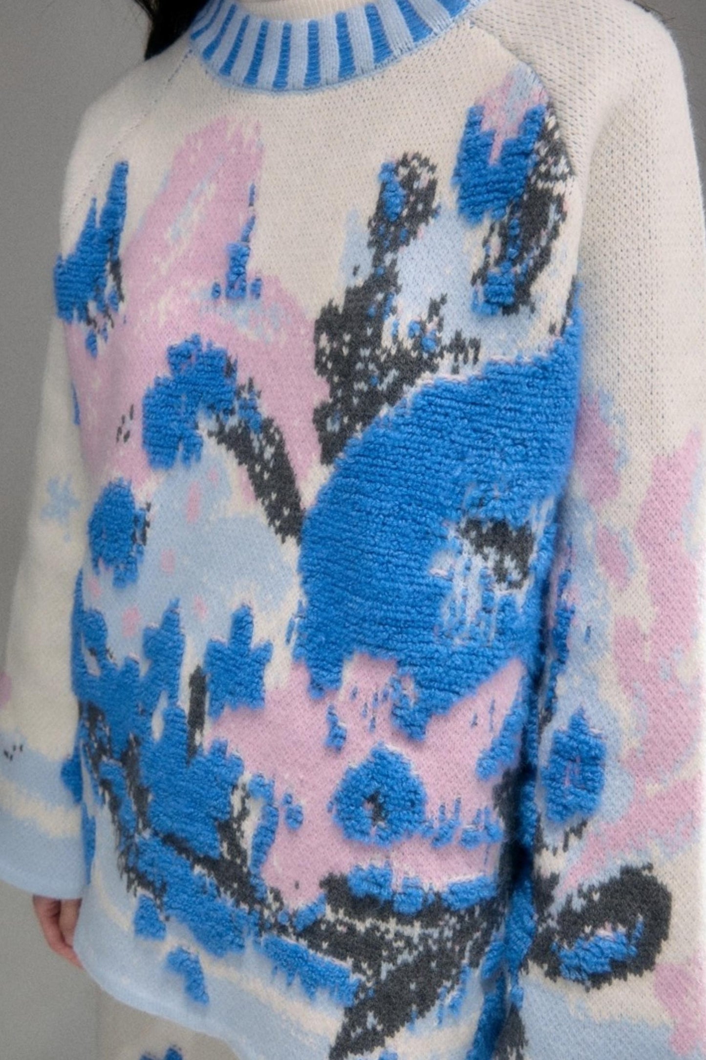 Oil Painting Jacquard Wool Sweater Set-Up