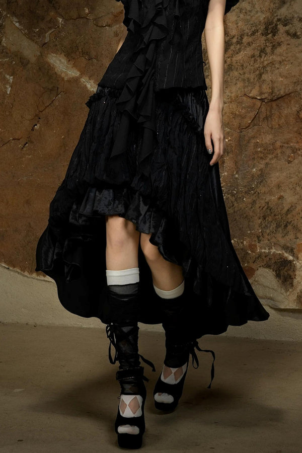 Asymmetrical Retro Tube Skirt