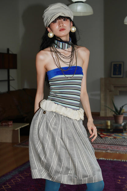 Vintage Striped Bandeau Set