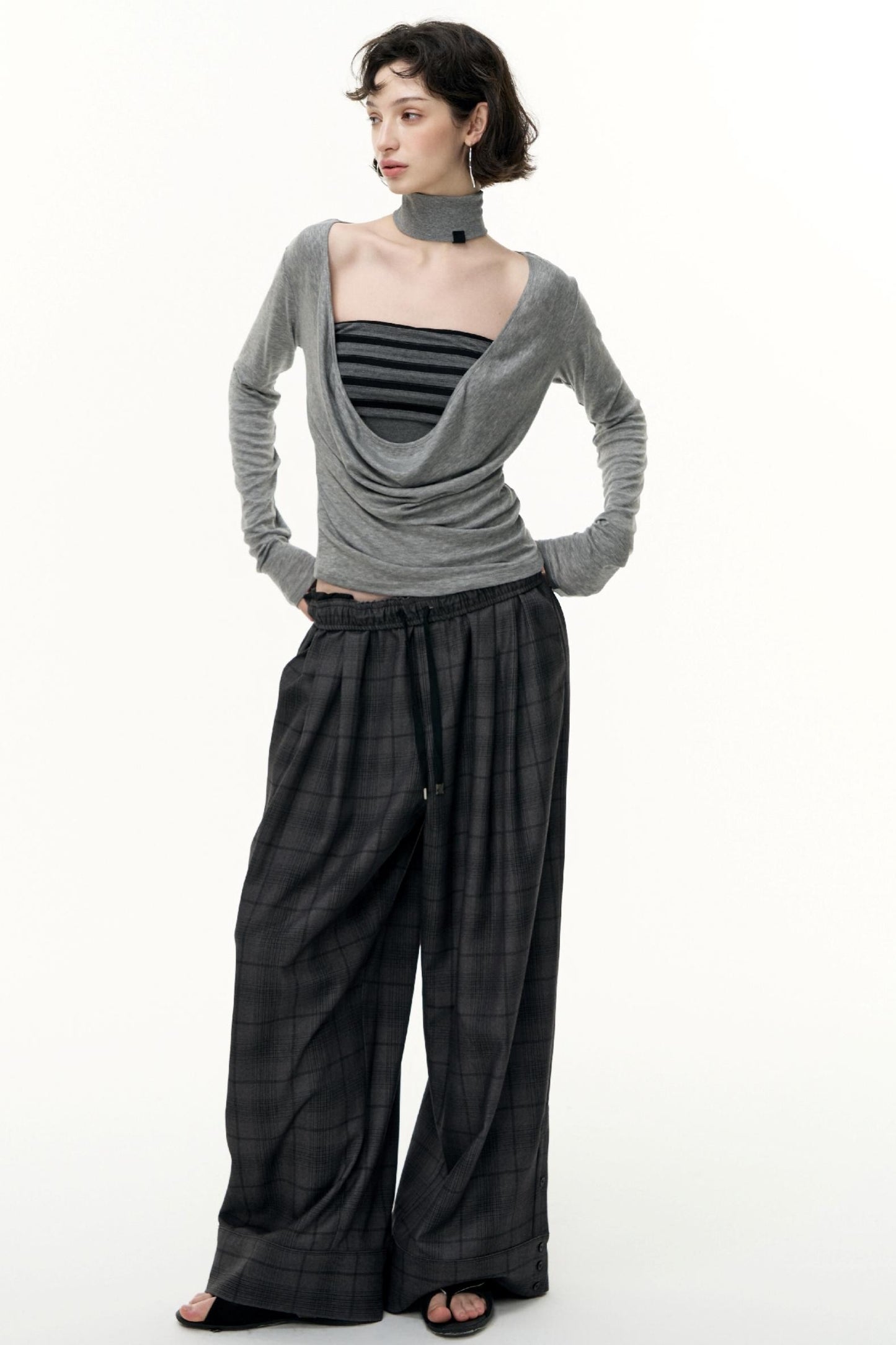 Fantasy Lyocell Collar Long-Sleeved T-Shirt