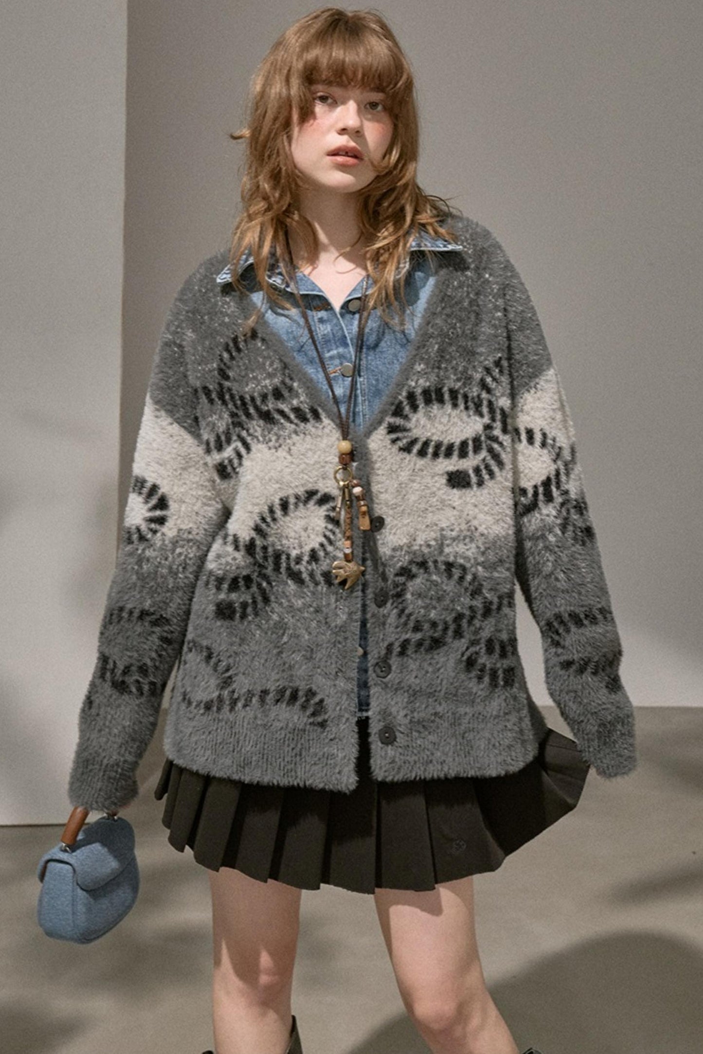 Preppy Silk Pleated Puffy Skirt