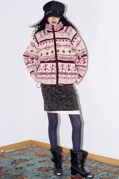 Retro Paisley Sweater Skirt Set-Up