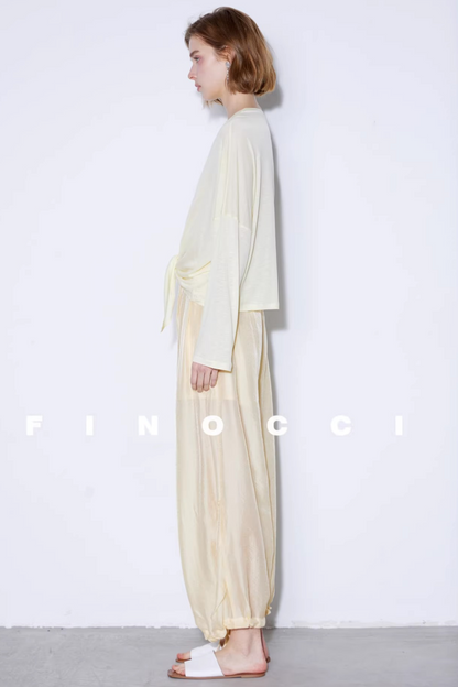 Mulberry Silk Shimmering Lantern Pants