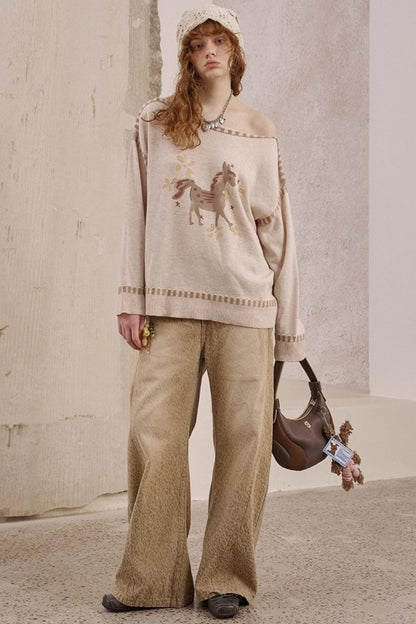 Leopard Print Straight Loose Pants