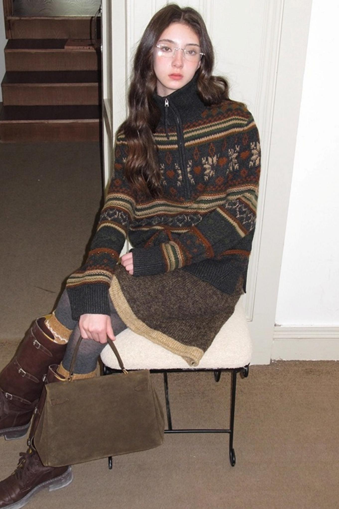 Vintage Wool Fair Isle Sweater Set-Up