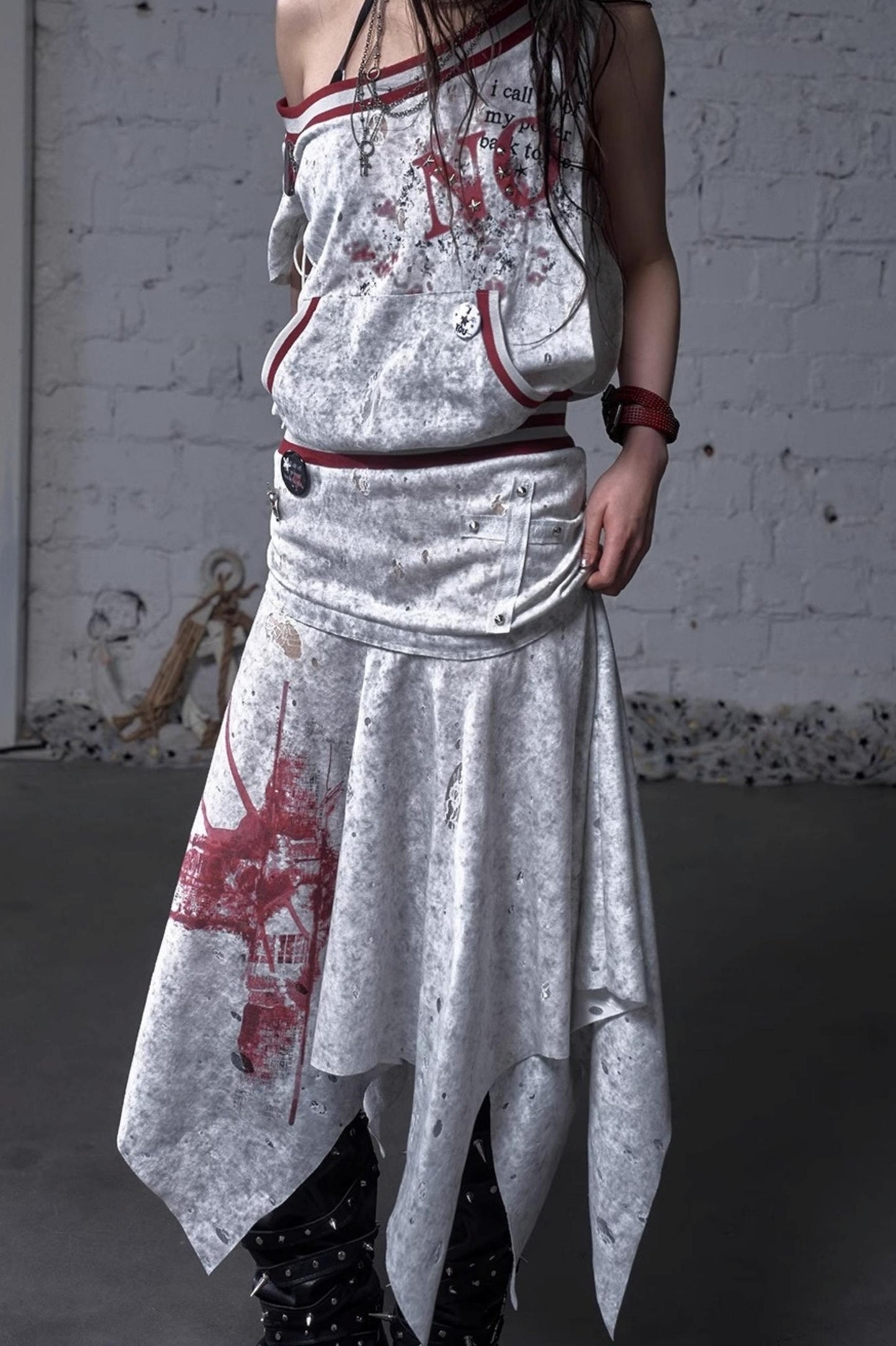 Detachable Hem Punk Corset Dress