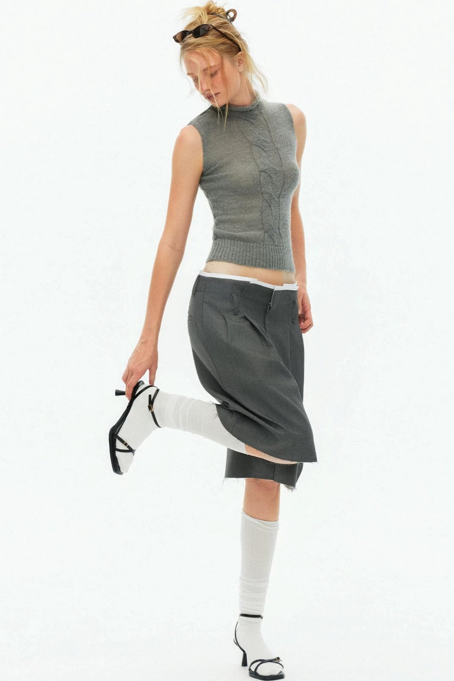 Multi-Color Mohair Knitted Vest