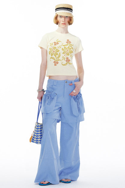 Sky Blue Straight Leg Pants