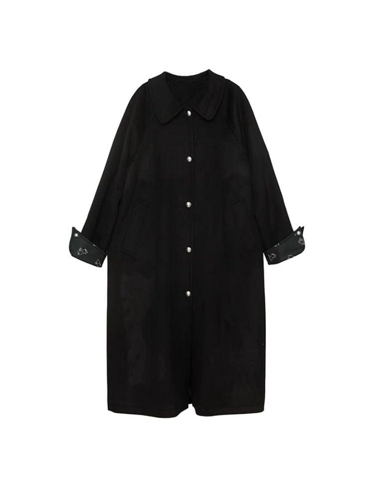 Round ball buckle simple classic Coat