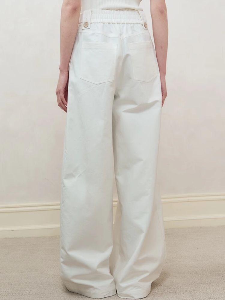 High Waist Straight Leg Wide Leg Casual Pants