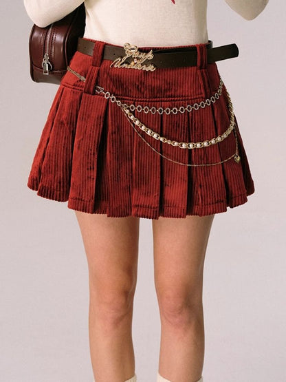 Velvet Jacket Half Skirt Two Piece Red Christmas Set