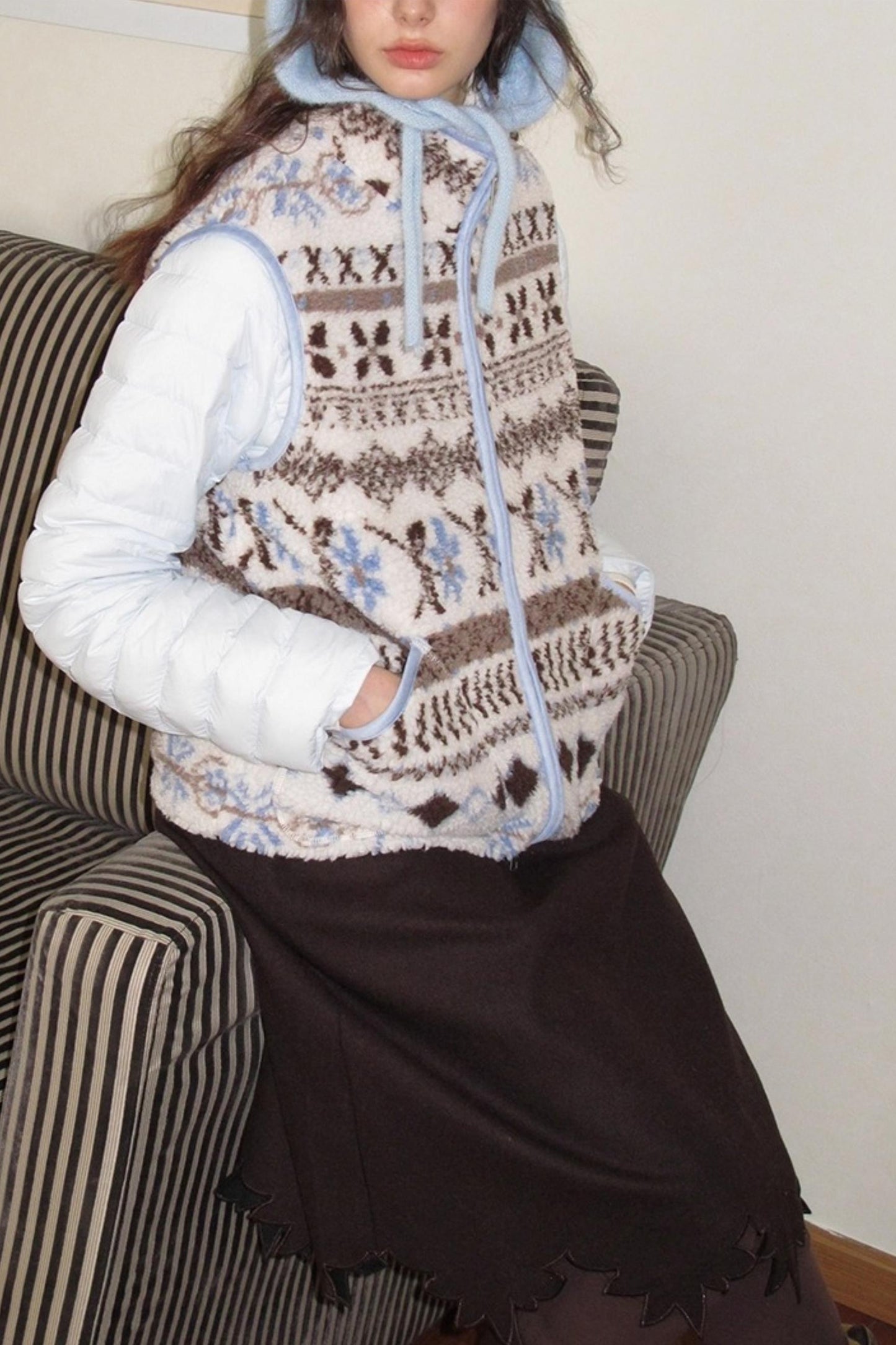 Sea Salt Cocoa Faux Shearling Jacket Set-Up