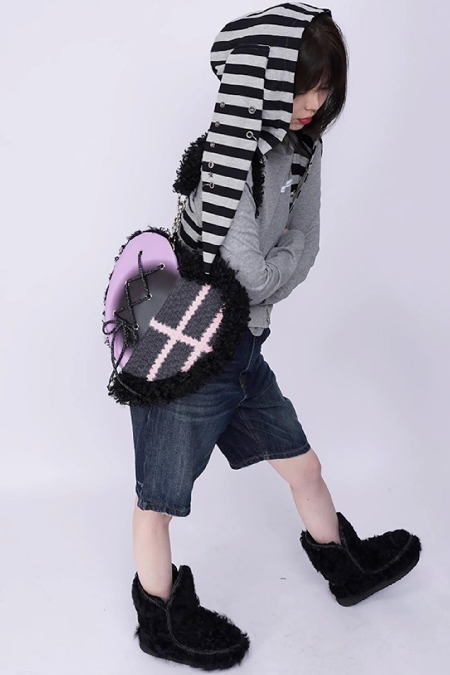 Graffiti Patchwork Heart Bag