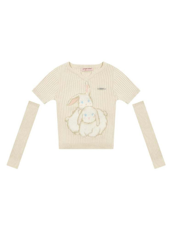 Rabbit Knit With Arm Warmers