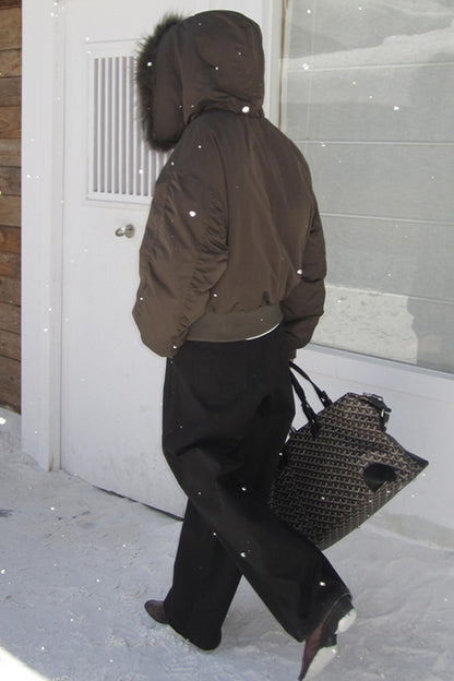 Sandstone Silhouette Velvet Denim Pants