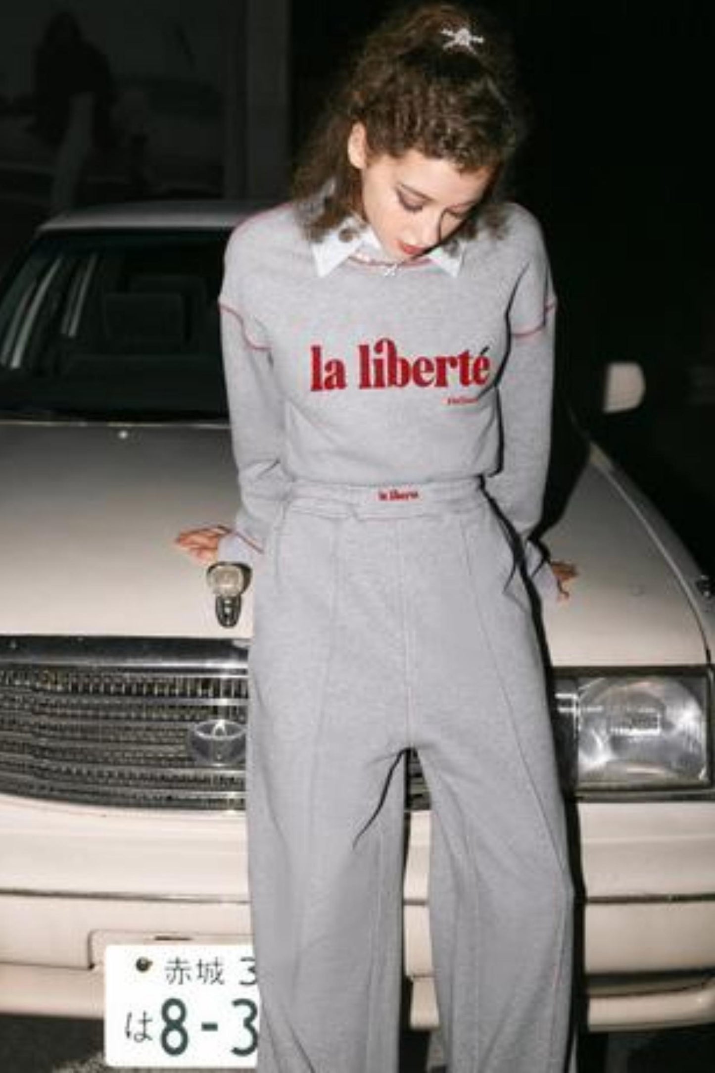 Vintage Gray Sweatshirt & Pants Set-Up