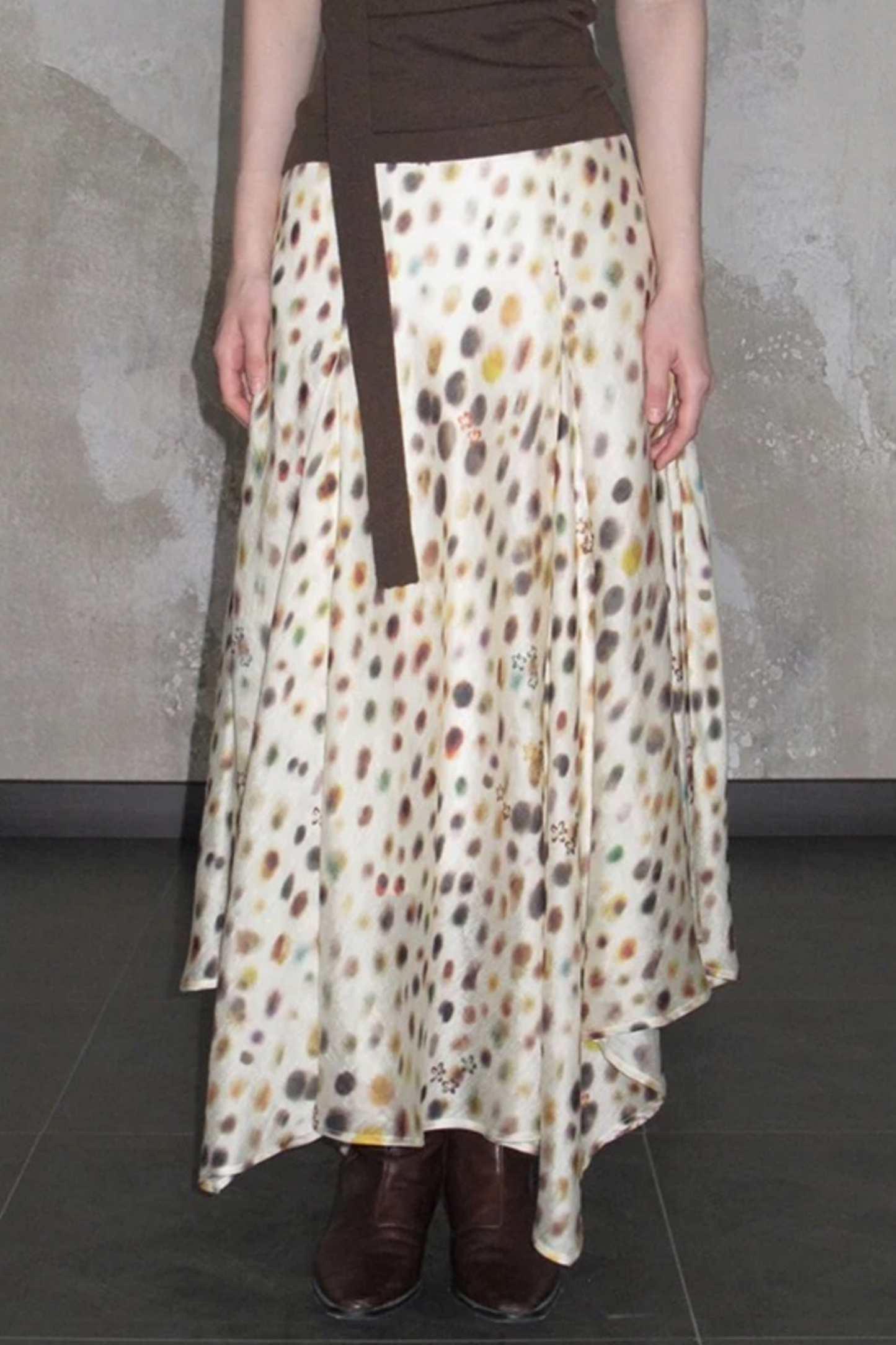 Artistic Polka Dot Asymmetrical Skirt