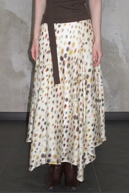 Artistic Polka Dot Asymmetrical Skirt