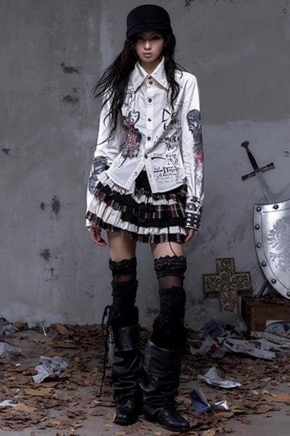 Vintage Rebel Plaid Skirt