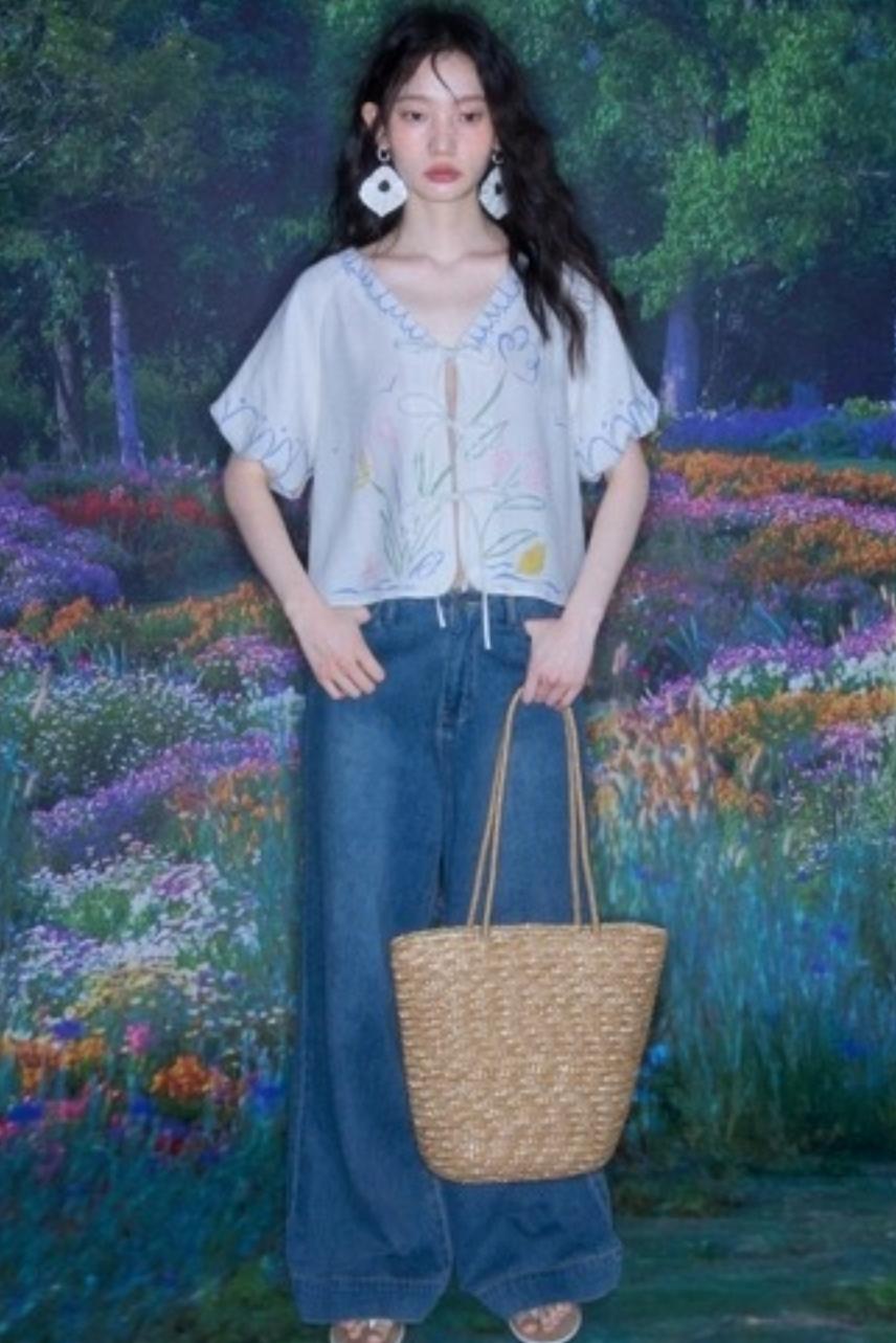 Morning Dew Tulip Tencel Linen Strappy Set-Up